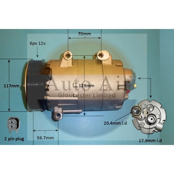 Auto Air Gloucester 14-1139P - Compressor - Air Conditioning image