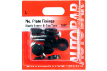 Autobar Number Plate Caps Black Pack of 4