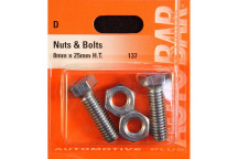 Autobar Nuts & Bolts 8mm x 25mm Pack of 2