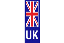 UK Union Jack White No Plate Sticker