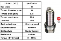SPARK PLUG LFR6A-11 X TRAIL 01-07