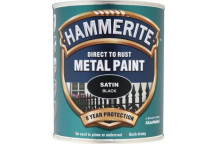 Hammerite 5092829 Satin Black 750ml - Satin Finish Rust-Proo