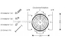 CLG FAN 12 VOLT UNIVERSAL 10IN