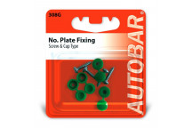 Autobar Number Plate Fixings Screw Type Green Pack of 4