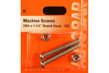 Autobar Machine Screws 2BA x 1?1/2 Pack of 2