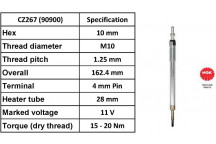 Glow Plug Citroen Mitsubishi Peugeot 06-22