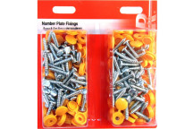 Autobar Number Plate Screws & Caps Yellow Pack of 100