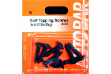Autobar Self?Tapper Black Flange 8x3/4 Pack of 8