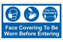 Face Covering To Be Worn Sticker