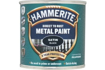 Hammerite 5084904 Satin Black 250ml - Satin Finish Anti-Rust