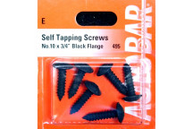 Autobar Self?Tapper Black Flange 10x3/4 Pack of 6