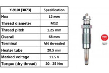 Glow Plug Ford Peugeot Renault Vauxhall 80-03