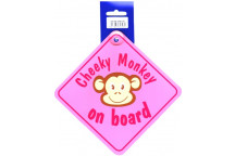 Cheeky Monkey Pink Sticker