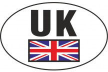 UK & Union Jack Small Oval Sticker