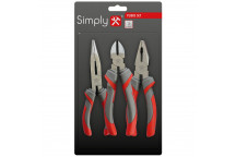 Simply Auto TSET13 3 Piece Plier Set - Combination Long Nose