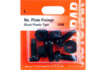 Autobar Number Plate Fixings Black Pack of 4