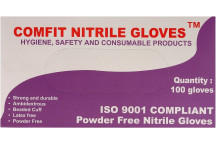 Saville NG201FL Powder Free Blue Gloves Large - Nitrile Disp