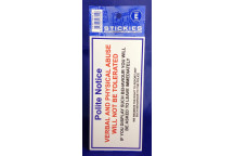 Verbal Abuse Not Tolerated Sticker