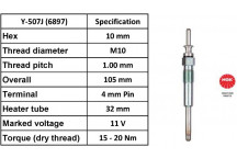 Glow Plug BMW Land Rover MG Rover Vauxhall 98-12