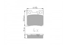 BRK PAD SET R MERCEDES 85-04