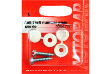 Autobar Anti?Theft Number Plate Fittings White Pack of 2