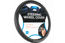 Simply Auto SWC121 Black and Silver Steering Wheel Cover