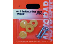 Autobar Anti?Theft Number Plate Fittings Yellow Pack of 2