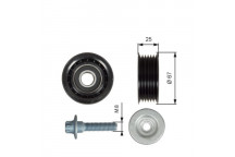 Deflection/Guide Pulley - V-Ribbed Belt Mercedes 06-15