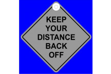 Keep Your Distance Back Off Hangers Sticker