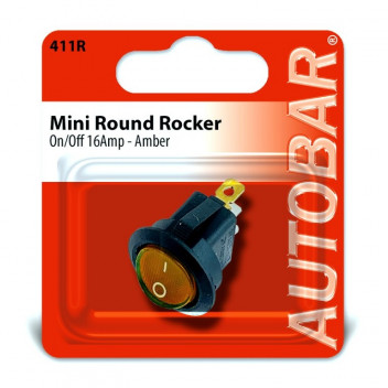Autobar Mini Rocker Switch Amber On/Off
