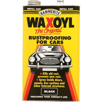 Hammerite 5092949 Waxoyl Black 5L - Heavy-Duty Black Rustpro