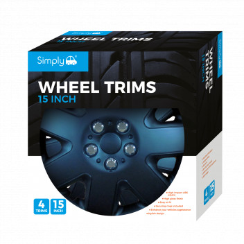 Simply Auto SWT121 Black Prime Wheel Trim Set (15 Inch)