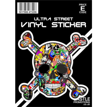 Stickerbomb Skull & X Bone Sticker