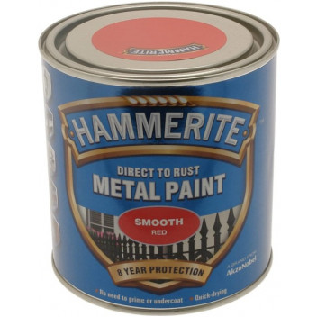 Hammerite 5084869 Smooth Red 250ml - Smooth Finish Anti-Rust