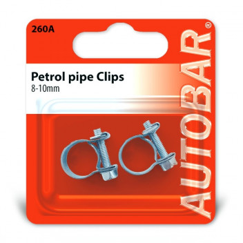 Autobar Petrol Pipe Clips 8?10mm Pack of 2