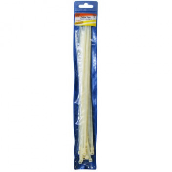 Pearl Automotive PWN812 White 300mm Cable Ties - Pack of 20