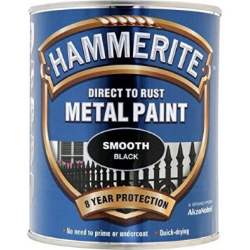 Hammerite 5092966 Smooth Black 750ml - Smooth Finish Rust-Pr