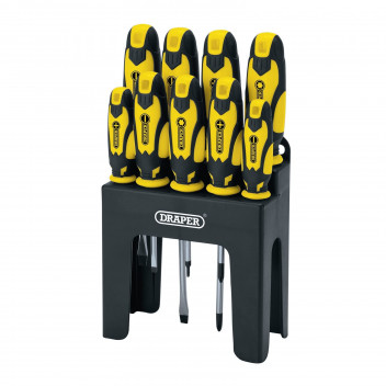 Draper Tools 16728 9-Piece Soft Grip Screwdriver Set - Yello