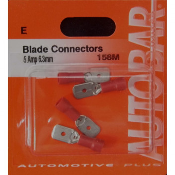 Autobar Male Blade 6.3mm 5 Amp Pack of 4