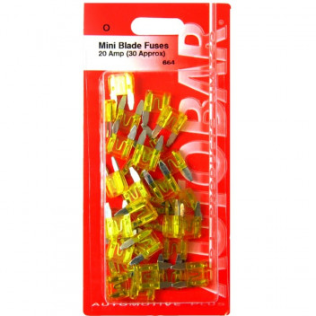 Autobar Mini Blade Fuses 20 Amp Pack of 30