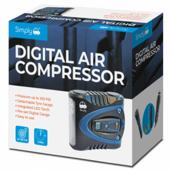 Simply Auto DAC03 Digital Air Compressor with Pressure Gauge