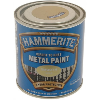 Hammerite 5084847 Smooth Gold 250ml - Smooth Finish Rust-Pro