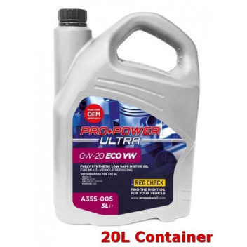 0W-20 ECO VW Fully Synthetic Low SAPS Engine Oil 20L
