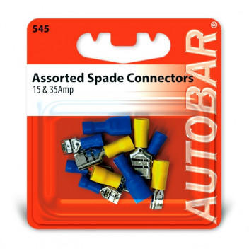 Autobar Assorted Spade Connectors 15 & 35 Amp Pack of 10