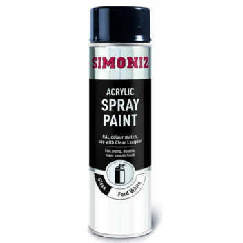 Simoniz SIMP23D Ford White Acrylic Spray Paint 500ml - OEM C