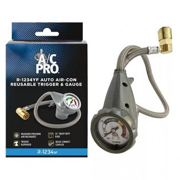 R1234YF Recharge Kit with Reusable Trigger and Pressure Gaug