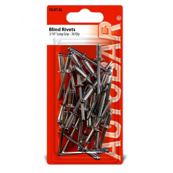 Autobar Long Grip Rivets 3/16 Pack of 30