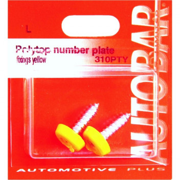 Autobar Polytop Number Plate Fittings Yellow Pack of 2