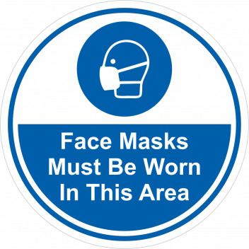 Face Masks Must Be Worn in This Area Sticker