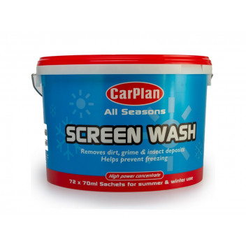 Screen Wash Sachets Tub of 72 Pre Measured Concentrate for W